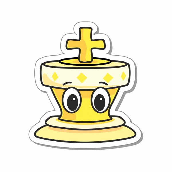 WachVerlag Kinder Magnet Schachfigur König King Gelb Dämmerungsgelb für Demobrett oder als Kühlschrankmagnet 10020Y-K