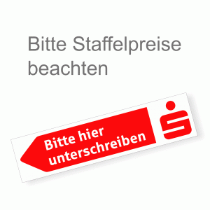 WachVerlag Sparkassen Unterschriftspfeil links Bitte hier unterschreiben 05010AL