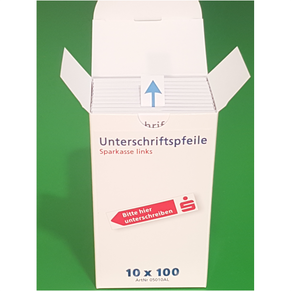 WachVerlag Sparkassen Unterschriftspfeil links Bitte hier unterschreiben 05010AL 10-er Umverpackung WachVerlag Sparkassen Unterschriftspfeil links Bitte hier unterschreiben 05010AL 10-er Umverpackung