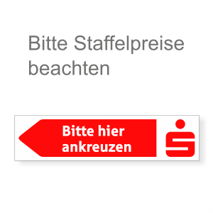 WachVerlag Sparkassen Hinweisaufkleber links Bitte hier ankreuzen 05017AL