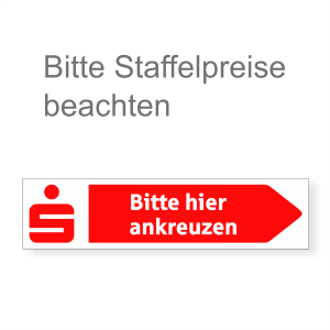 WachVerlag Sparkassen Hinweisaufkleber rechts Bitte hier ankreuzen 05017AR