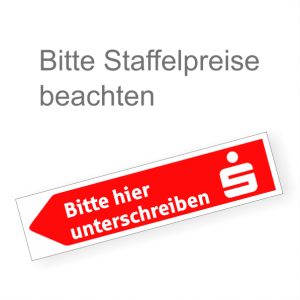 WachVerlag Sparkassen Unterschriftspfeil links Bitte hier unterschreiben 05020BL