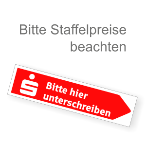 WachVerlag Sparkassen Unterschriftspfeil rechts Bitte hier unterschreiben 05020BR