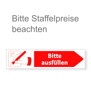 WachVerlag Sparkassen Hinweisaufkleber rechts Bitte ausfüllen 05016AR