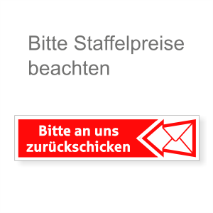 WachVerlag Sparkassen Hinweisaufkleber Bitte an uns zurückschicken 05034AL