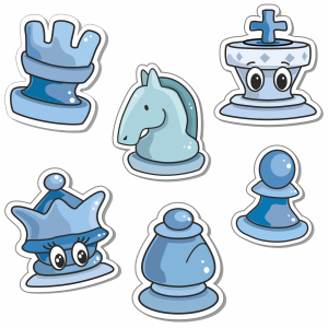 WachVerlag Kinder Magnet Schachfiguren MannschaftsSet Blau Himmelblau für DemoBrett oder als Kühlschrankmagnet 10010B-M