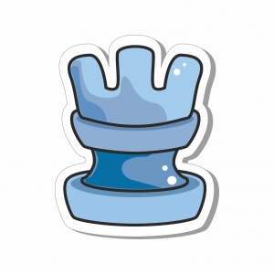 WachVerlag Kinder Magnet Schachfigur Turm Rook Blau Himmelblau für Demobrett oder als Kühlschrankmagnet 10010B-T
