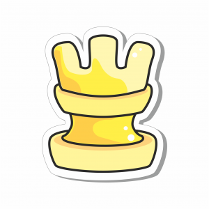 WachVerlag Kinder Magnet Schachfigur Turm Rook Gelb Dämmerungsgelb für Demobrett oder als Kühlschrankmagnet 10020Y-T
