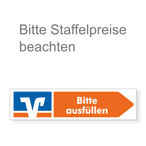 WachVerlag VR-Bank Hinweisaufkleber rechts „Bitte ausfüllen“ 03027RR