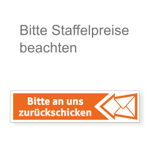 WachVerlag VR-Bank Hinweisaufkleber links „Bitte an uns zurückschicken“ 03065